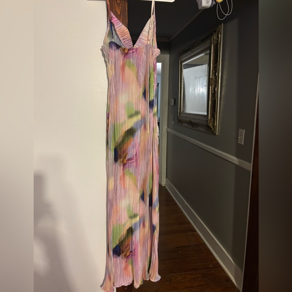 Source Unknown Multicolor Pleated Maxi Dress - image 2